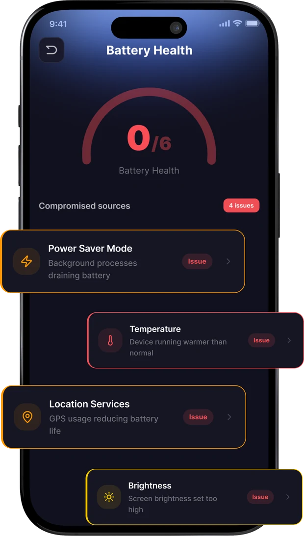 Battery health screen